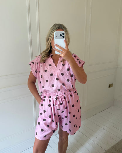POLKA DOT SHORT CO-ORD SET