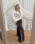 LEOPARD SIDE STRIPE TRACK PANT