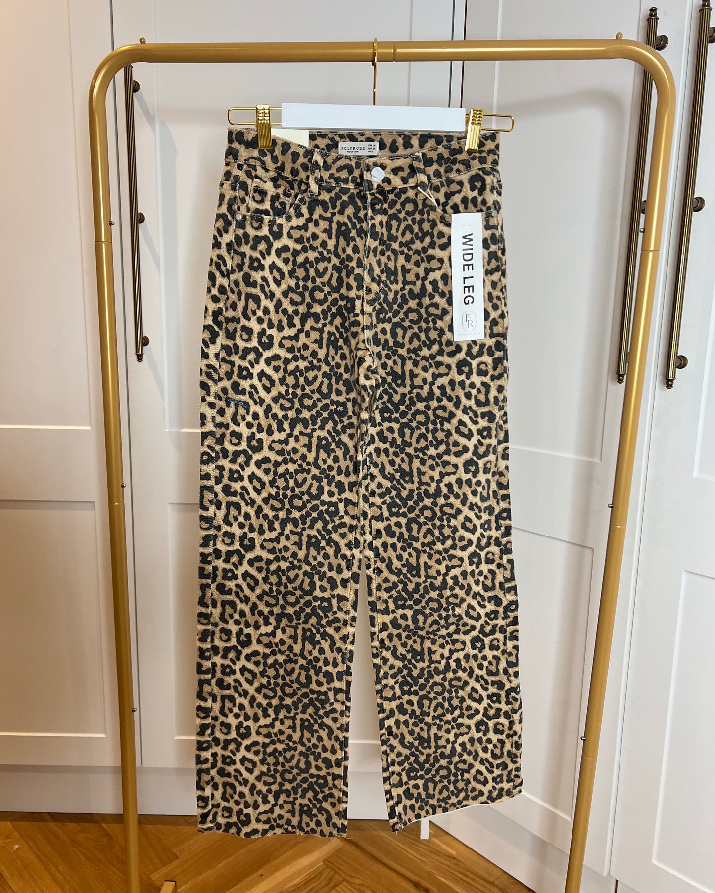 LEOPARD WIDE LEG JEANS