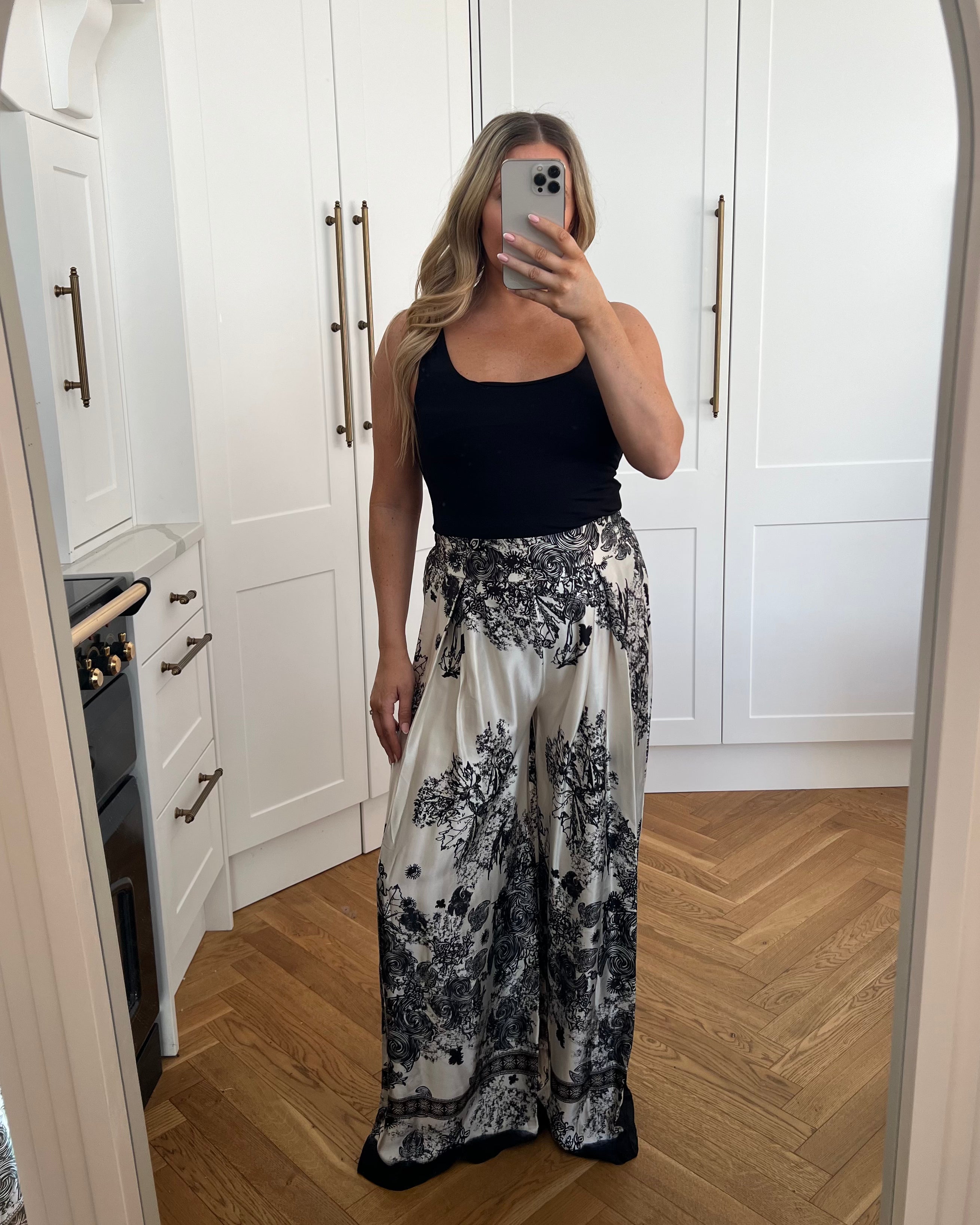 WIDE LEG SATIN TROUSERS