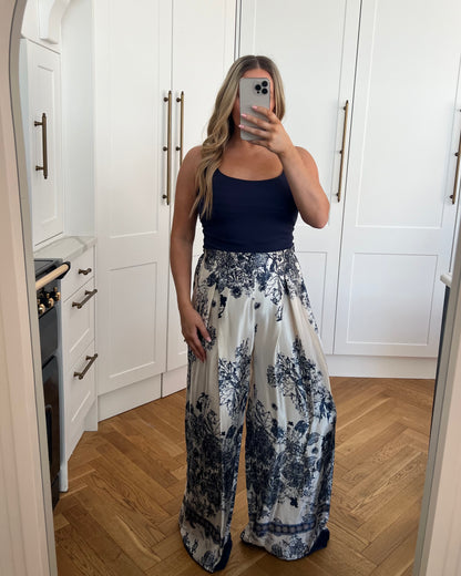 WIDE LEG SATIN TROUSERS