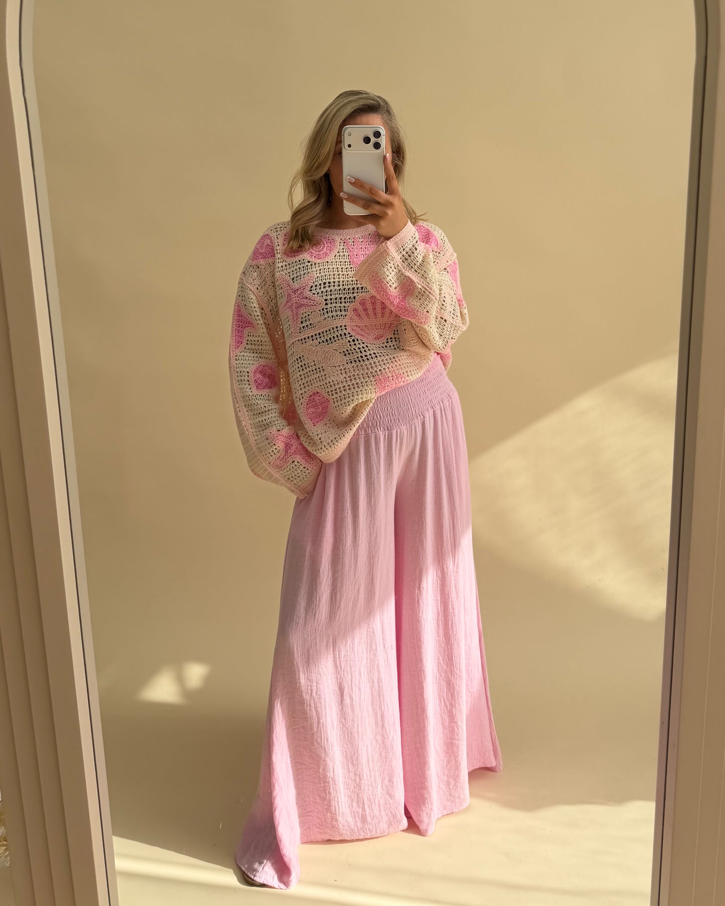 WIDE LEG CREP TROUSERS