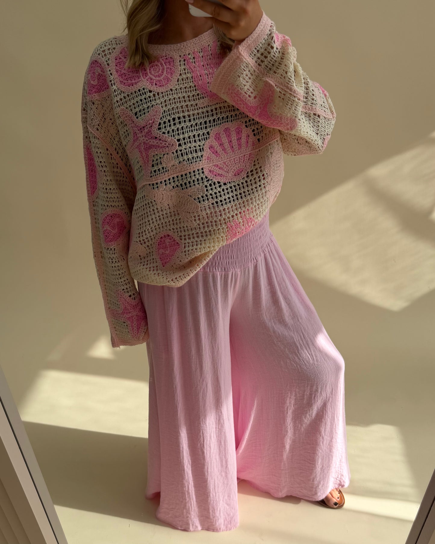 WIDE LEG CREP TROUSERS