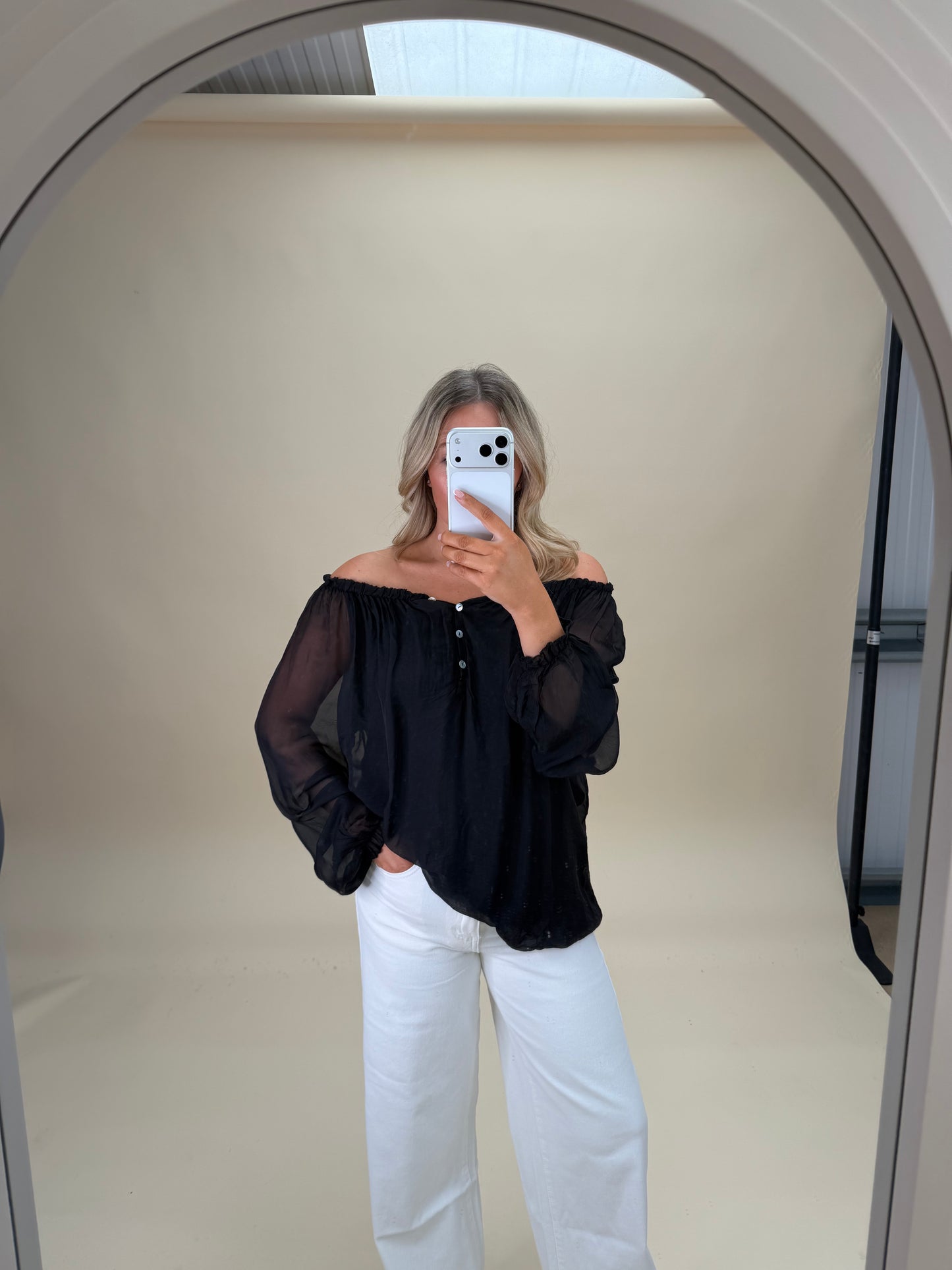 SHEER ARM BOHO BLOUSE