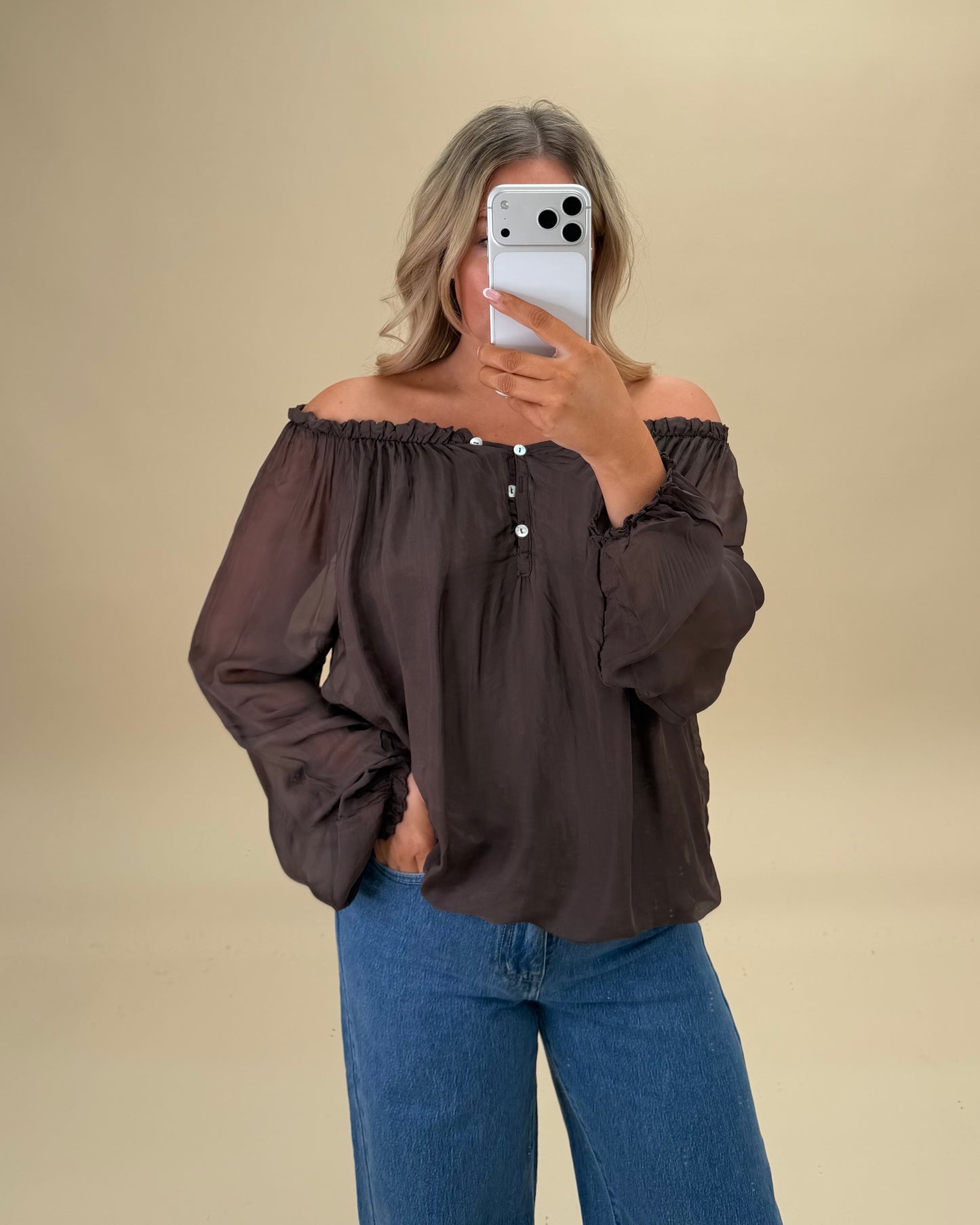 SHEER ARM BOHO BLOUSE