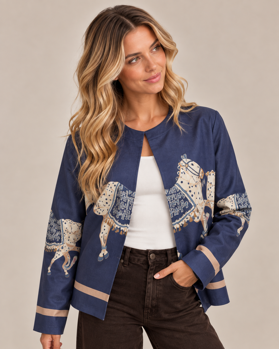Horse Print Statement Jacket