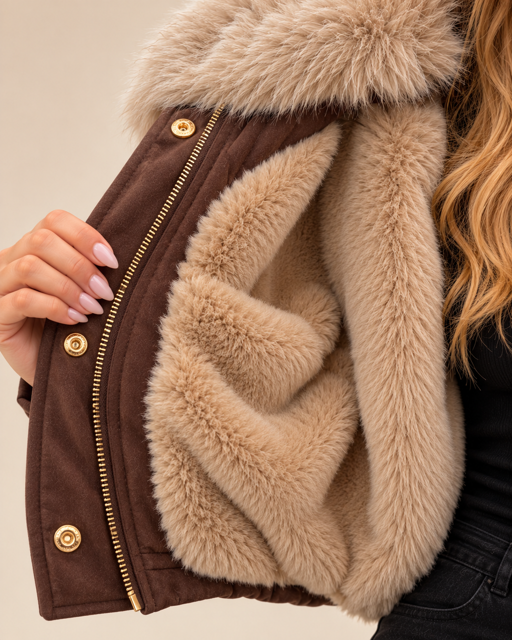 Roxie Suede Faux Fur Lined Bomber Jacket