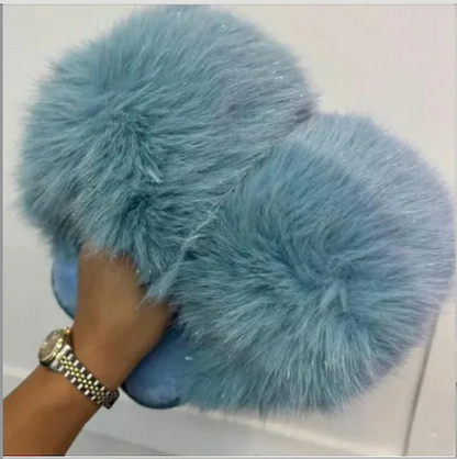 FAUX FUR FLUFFY SLIPPERS