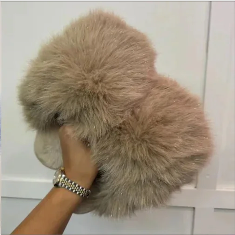 FAUX FUR FLUFFY SLIPPERS