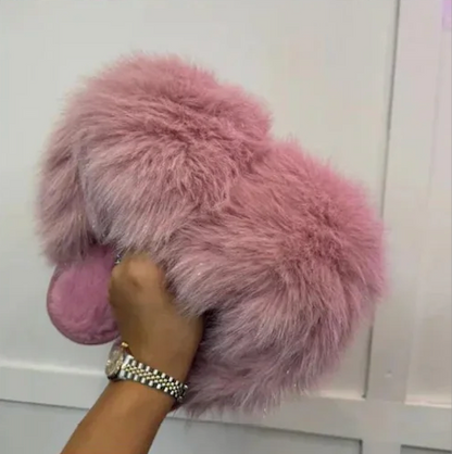 FAUX FUR FLUFFY SLIPPERS