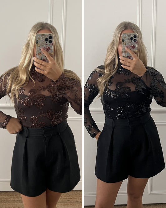 SHEER SEQUIN TOP