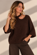 Asymmetric Cut-Out Alpaca Knit Jumper