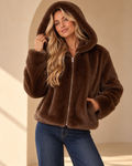 Aurora Zip Through Faux Fur Hooded Jacket