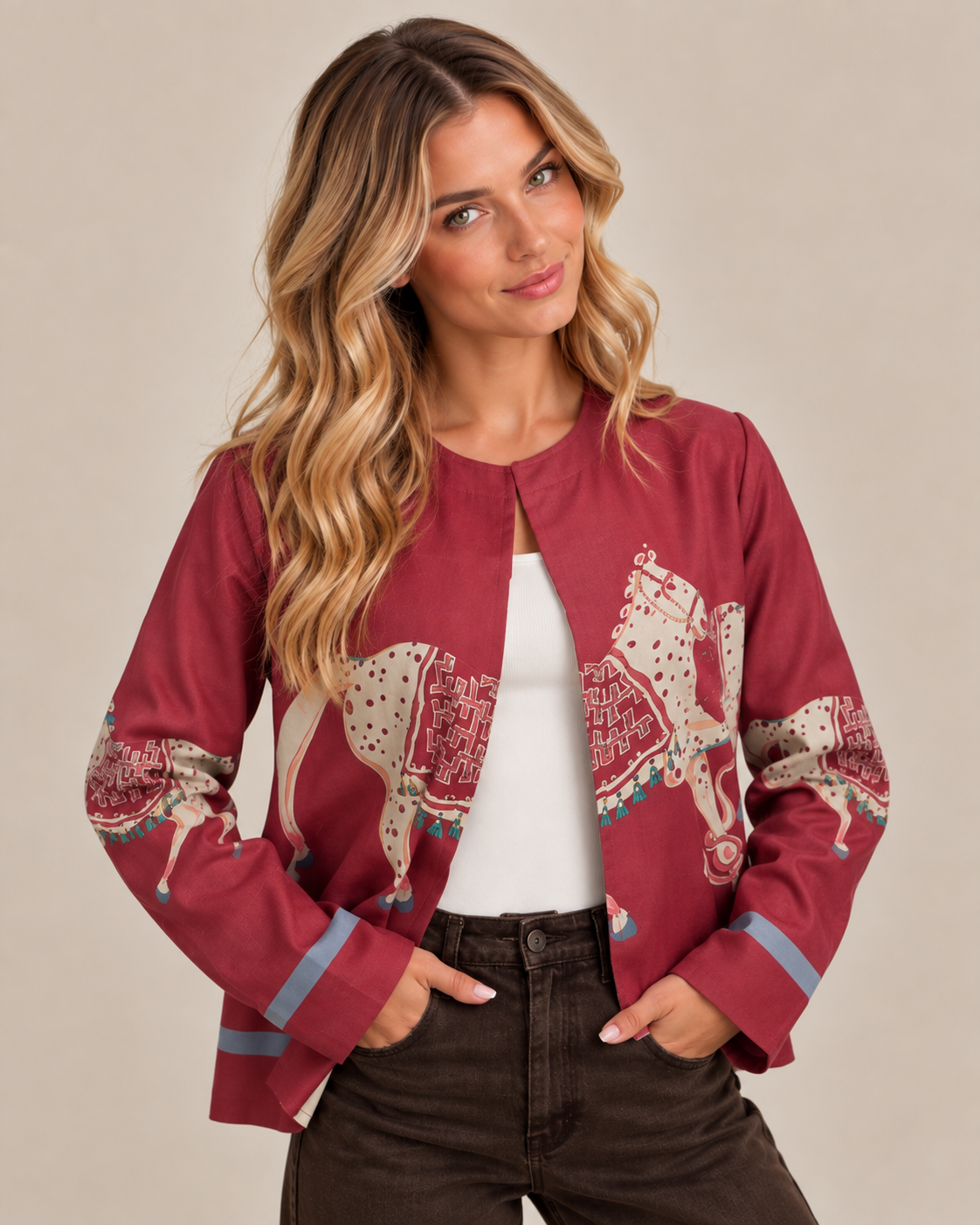 Horse Print Statement Jacket