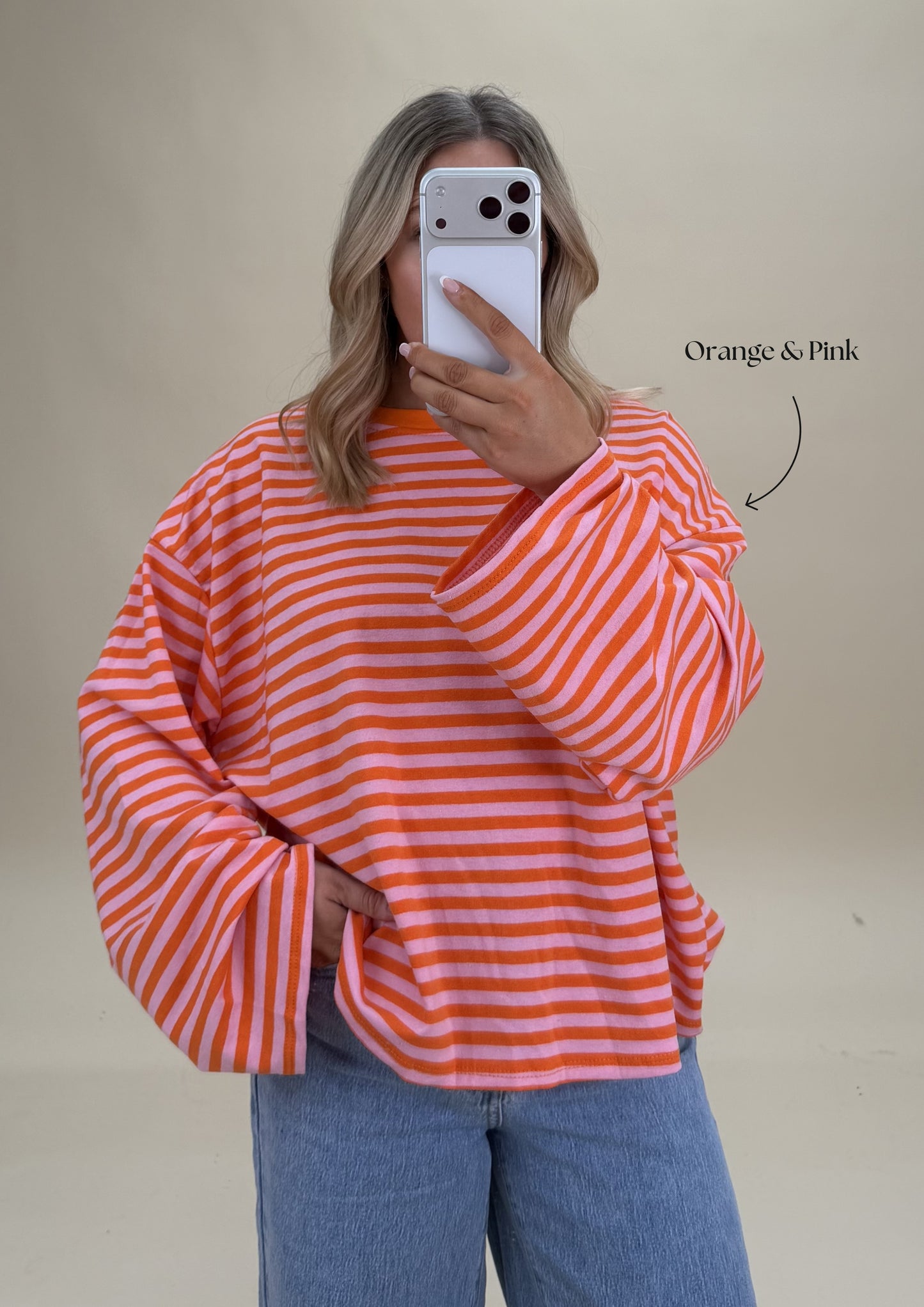Oversized Stripe Cotton Top - Relaxed Fit