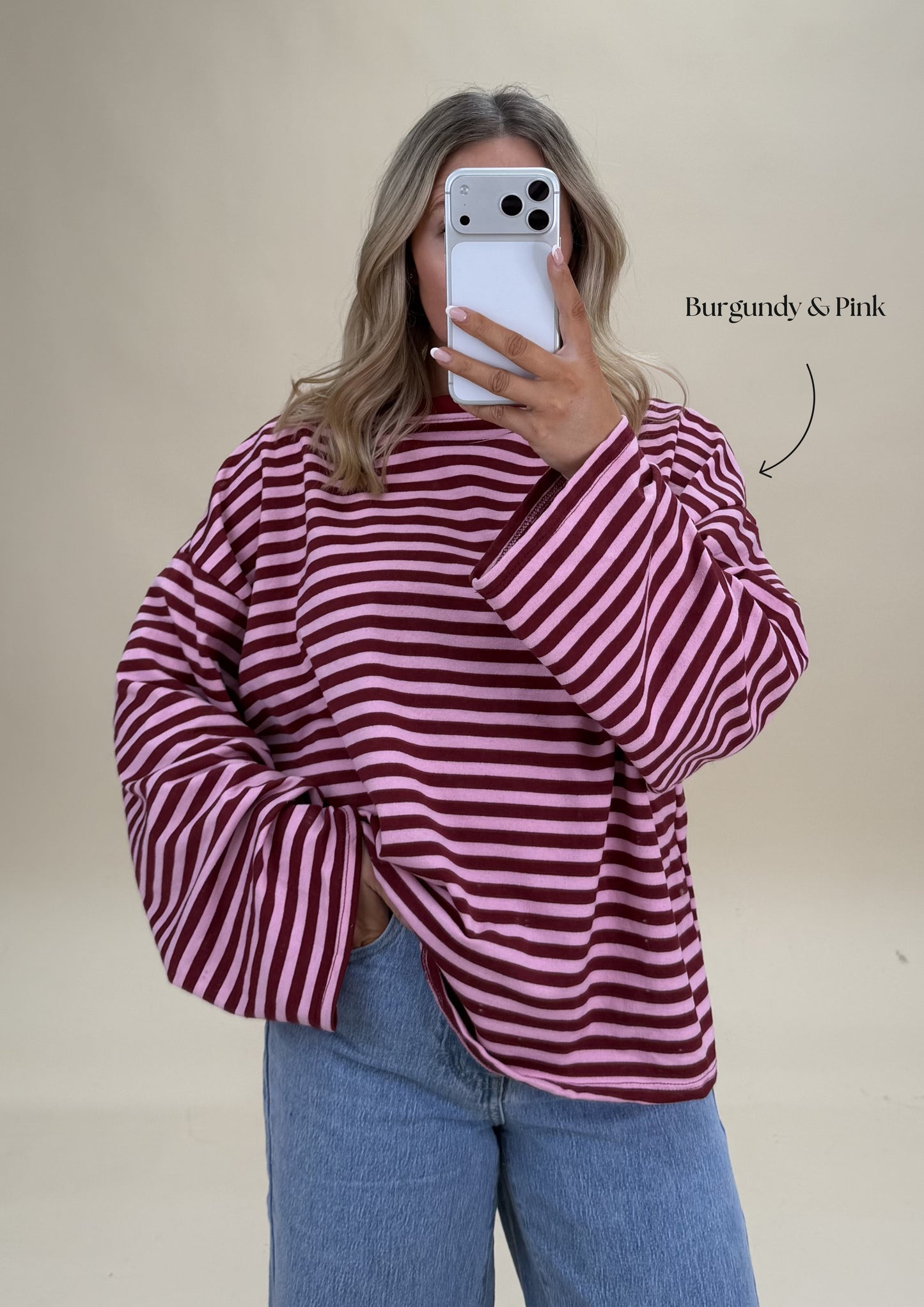 Oversized Stripe Cotton Top - Relaxed Fit