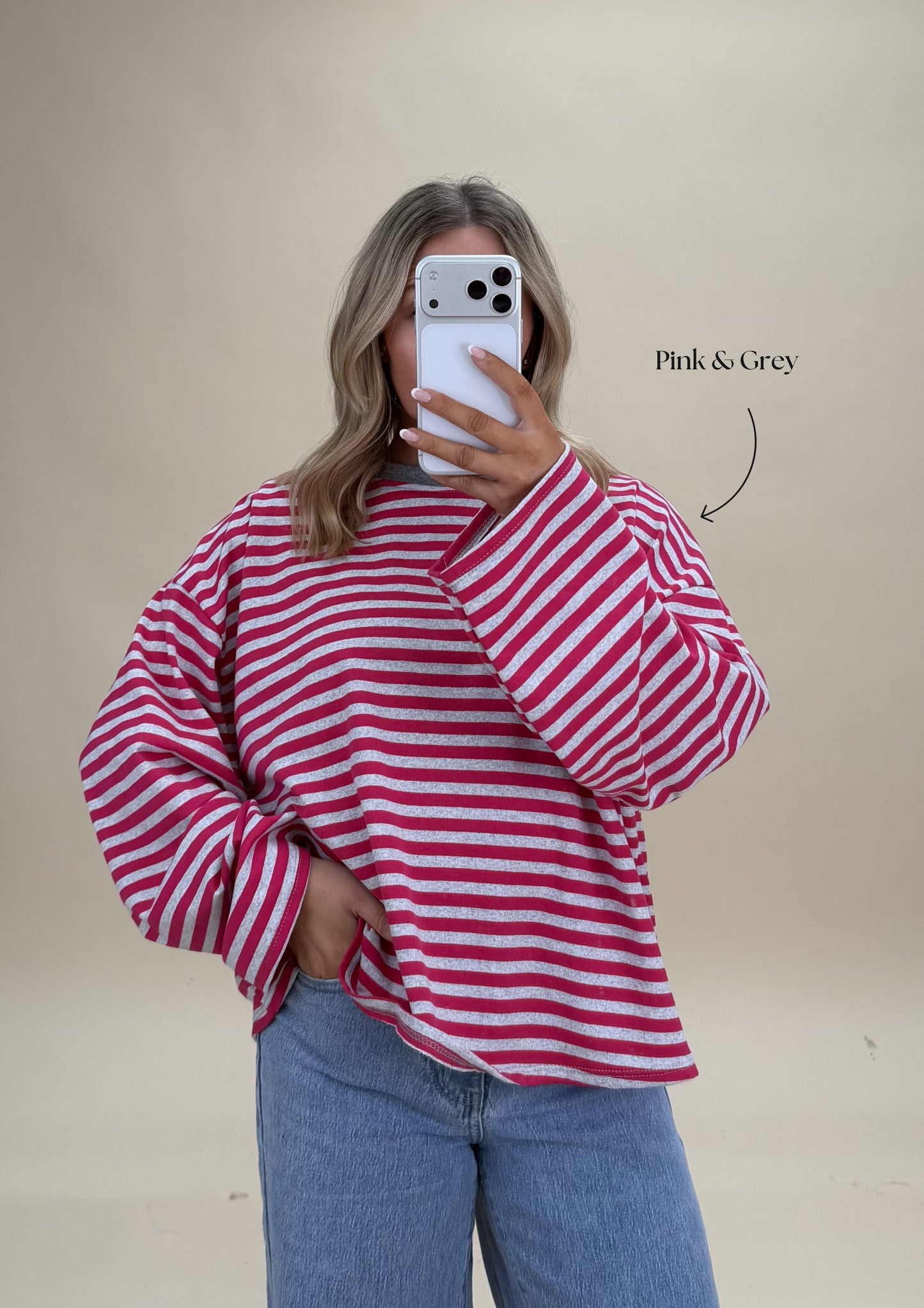 Oversized Stripe Cotton Top - Relaxed Fit