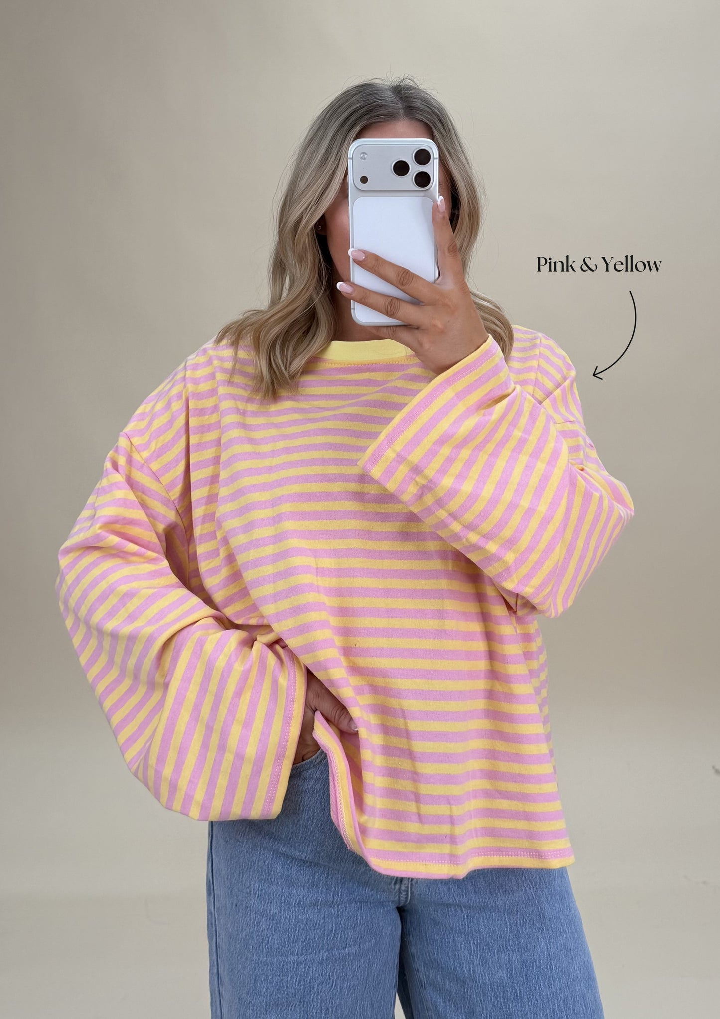 Oversized Stripe Cotton Top - Relaxed Fit