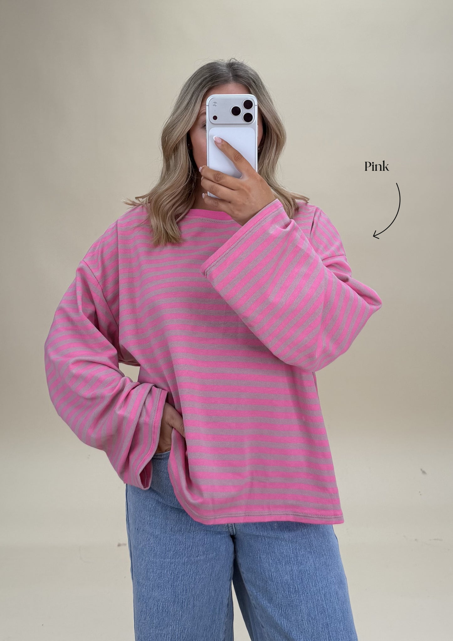 Oversized Stripe Cotton Top - Relaxed Fit