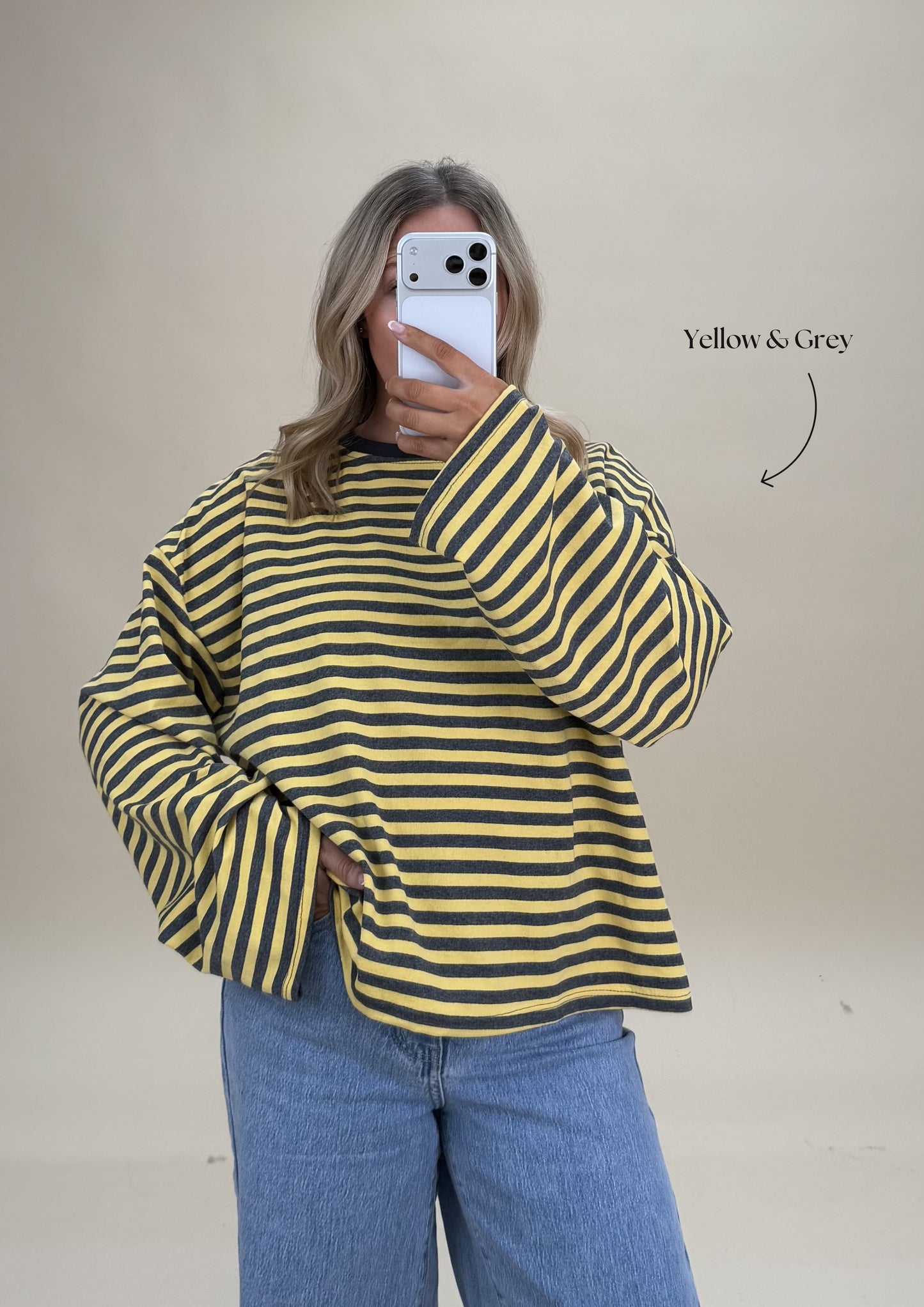 Oversized Stripe Cotton Top - Relaxed Fit