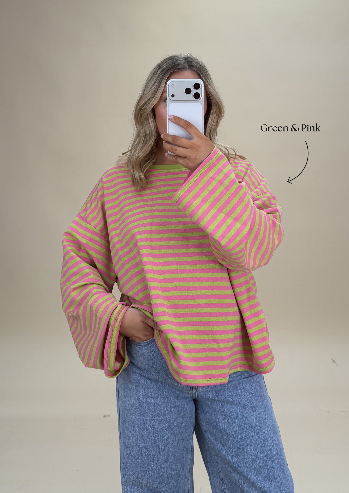 Oversized Stripe Cotton Top - Relaxed Fit