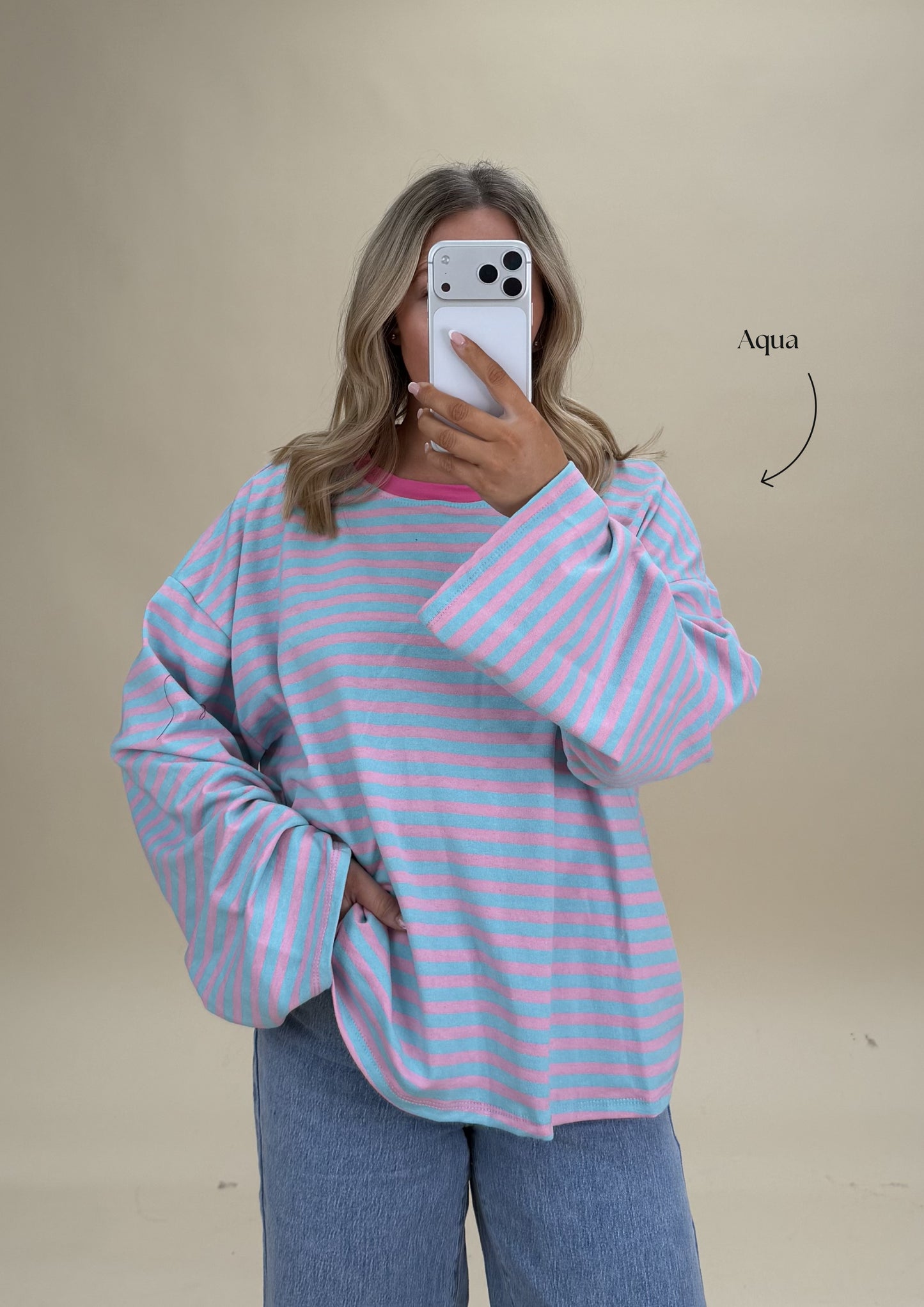 Oversized Stripe Cotton Top - Relaxed Fit