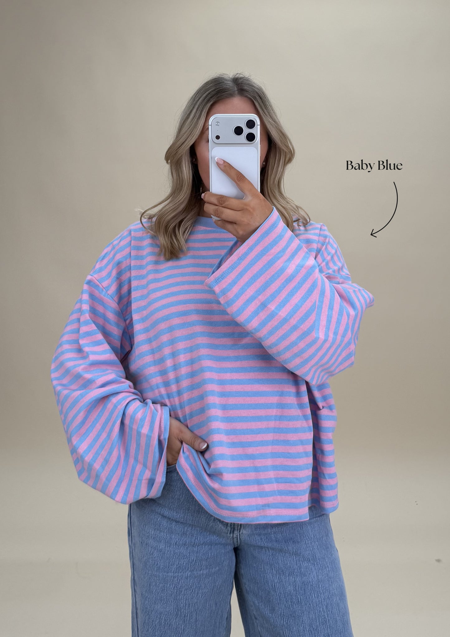 Oversized Stripe Cotton Top - Relaxed Fit