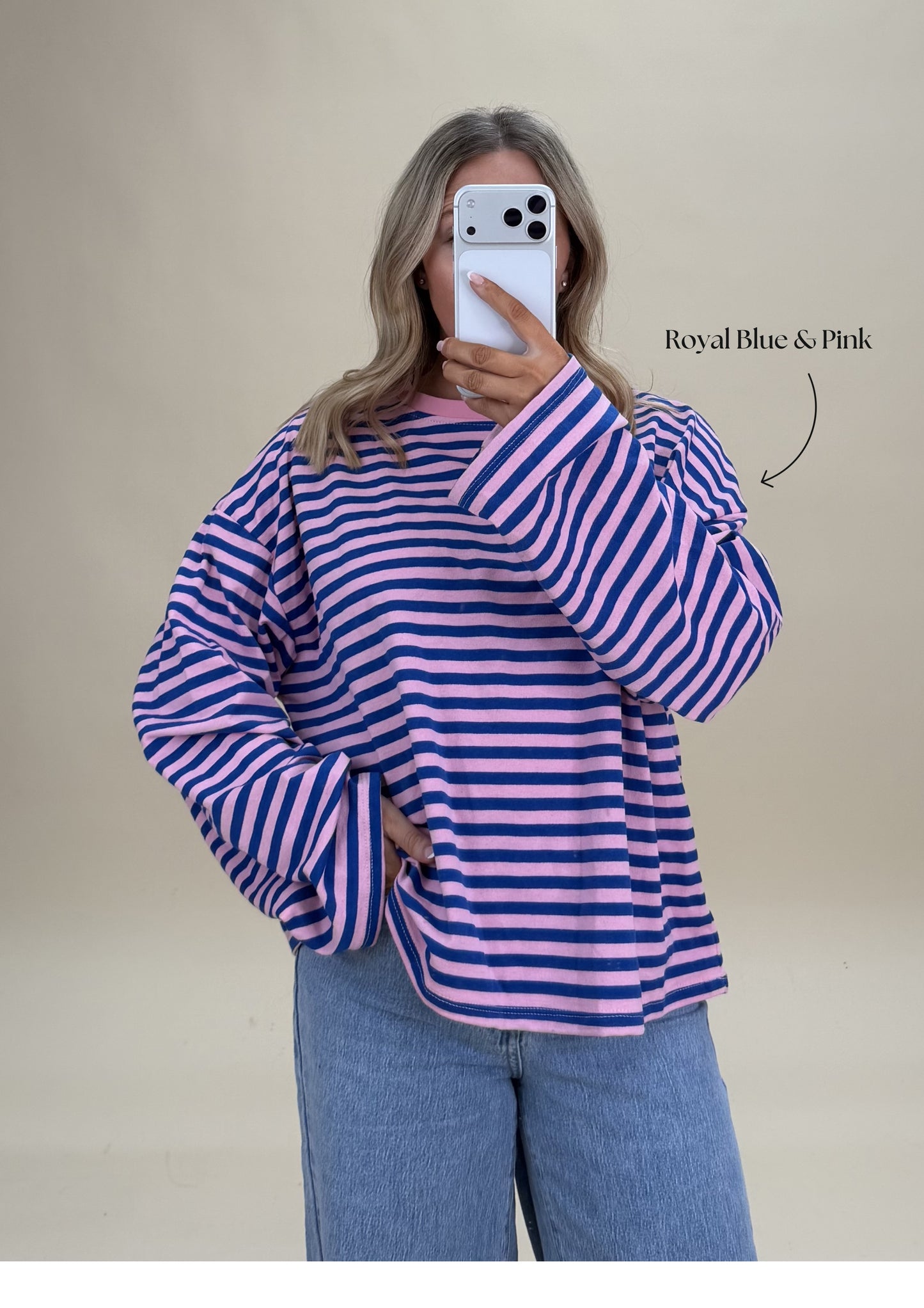 Oversized Stripe Cotton Top - Relaxed Fit