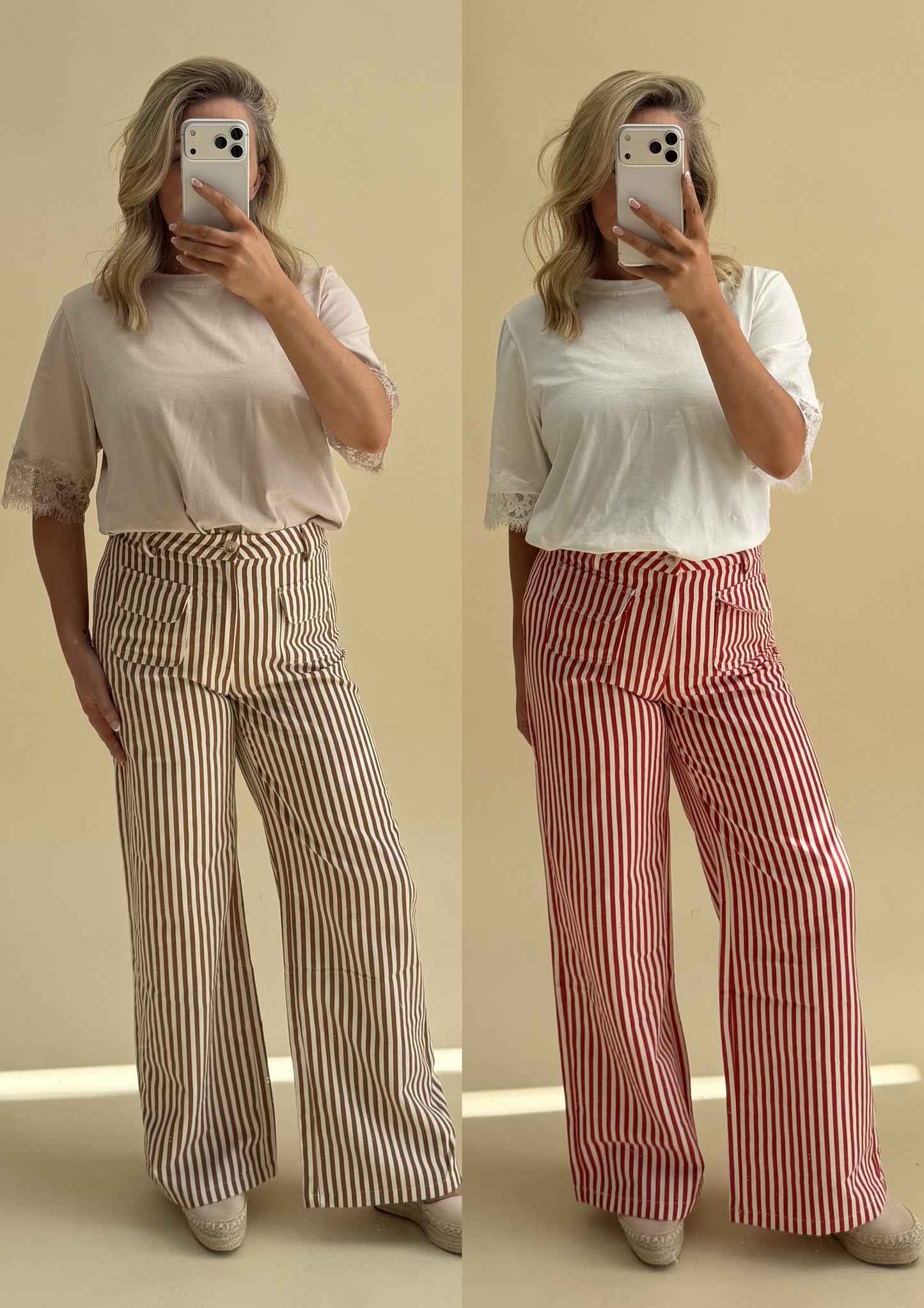 STRIPE COTTON TROUSERS