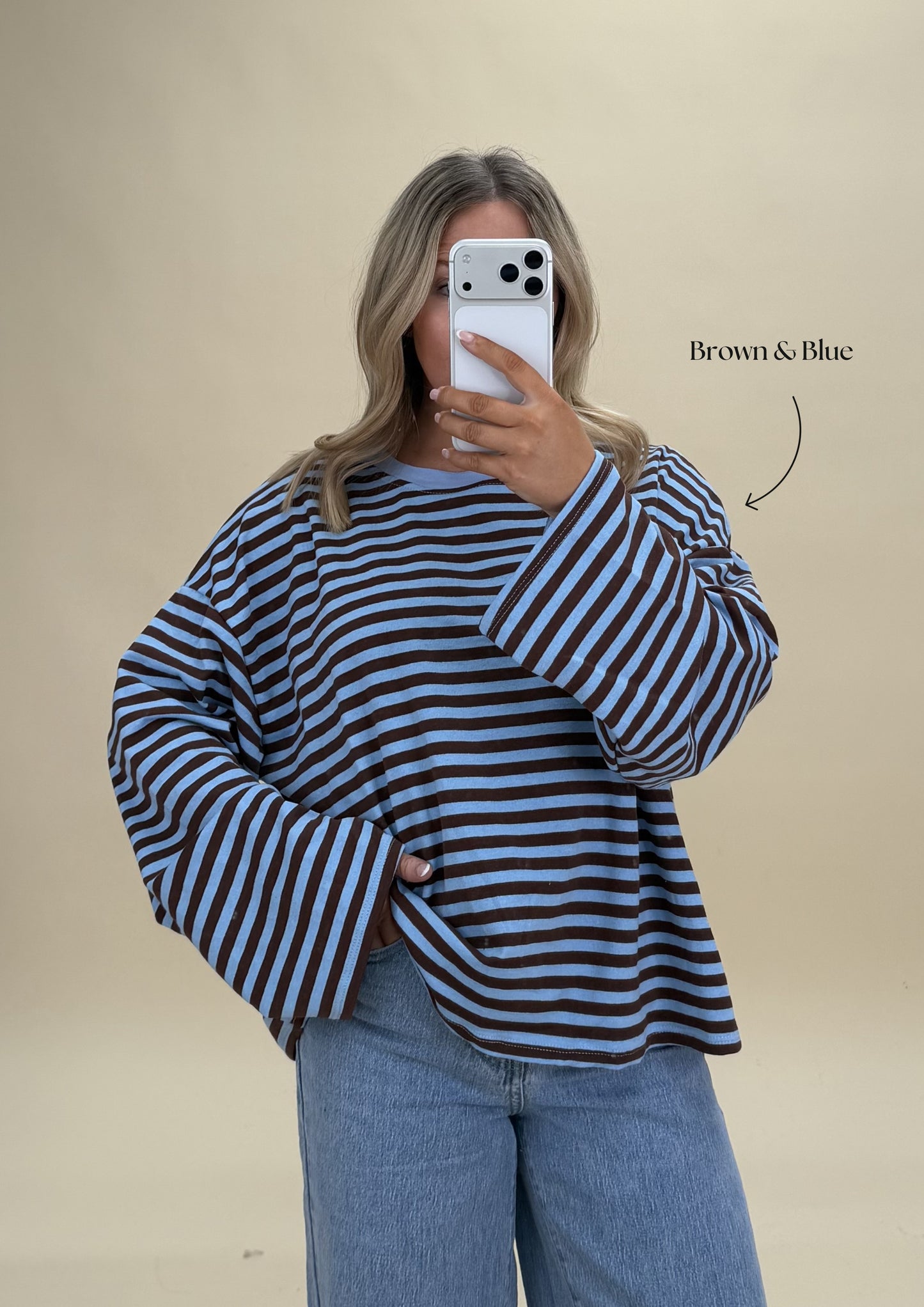 Oversized Stripe Cotton Top - Relaxed Fit