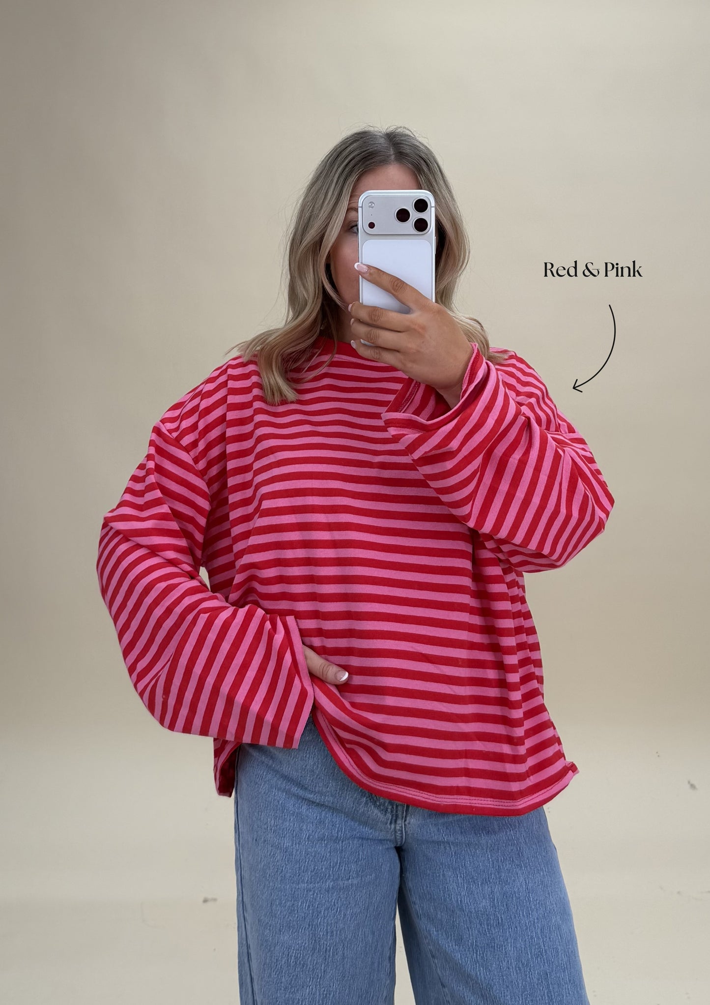Oversized Stripe Cotton Top - Relaxed Fit