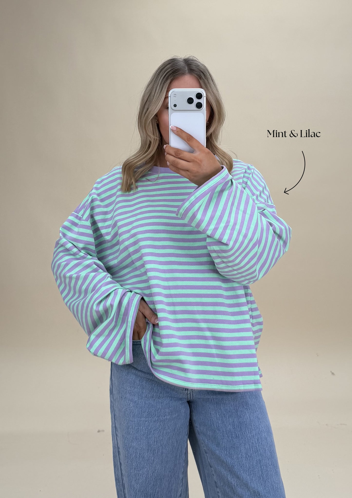 Oversized Stripe Cotton Top - Relaxed Fit