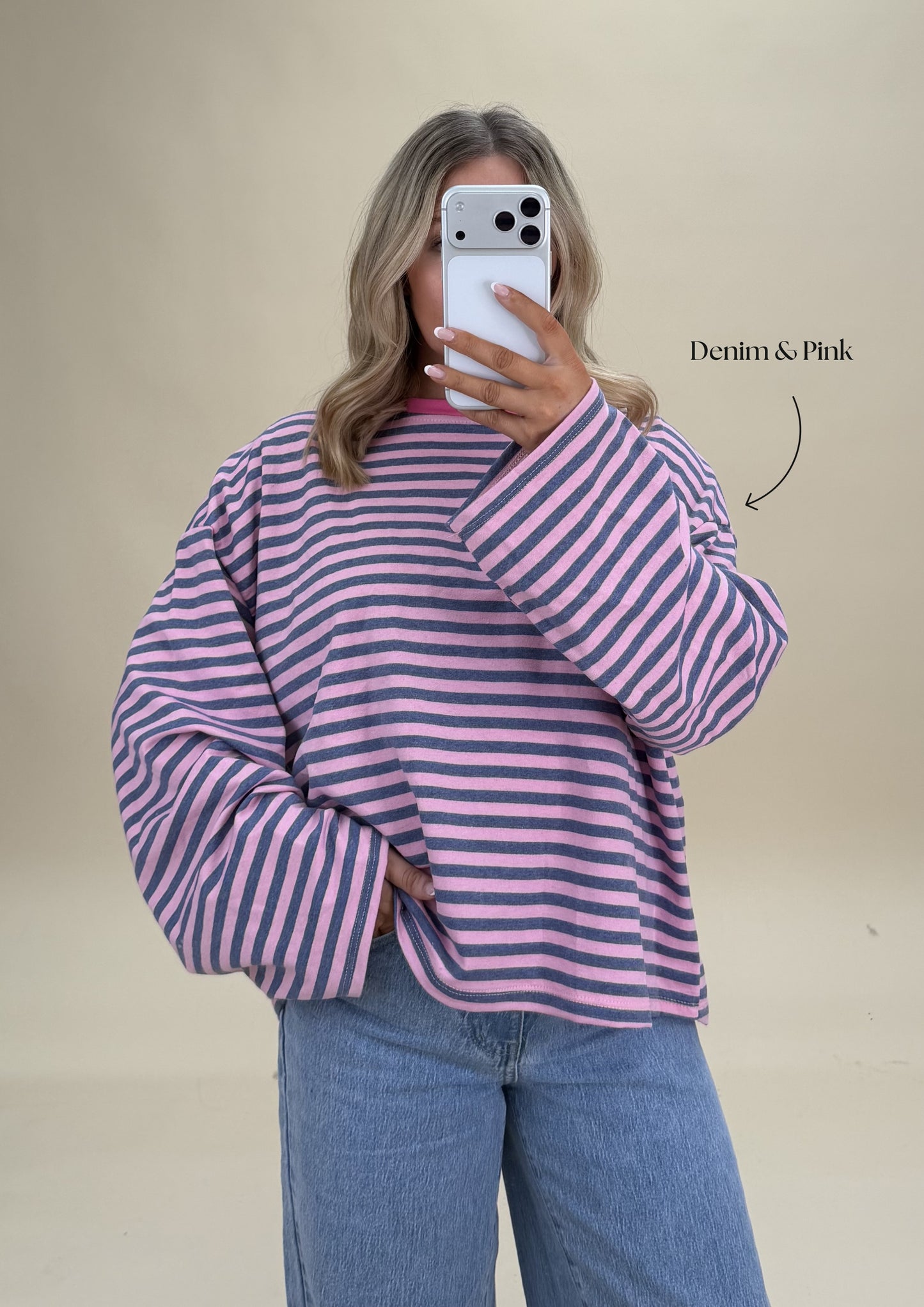 Oversized Stripe Cotton Top - Relaxed Fit