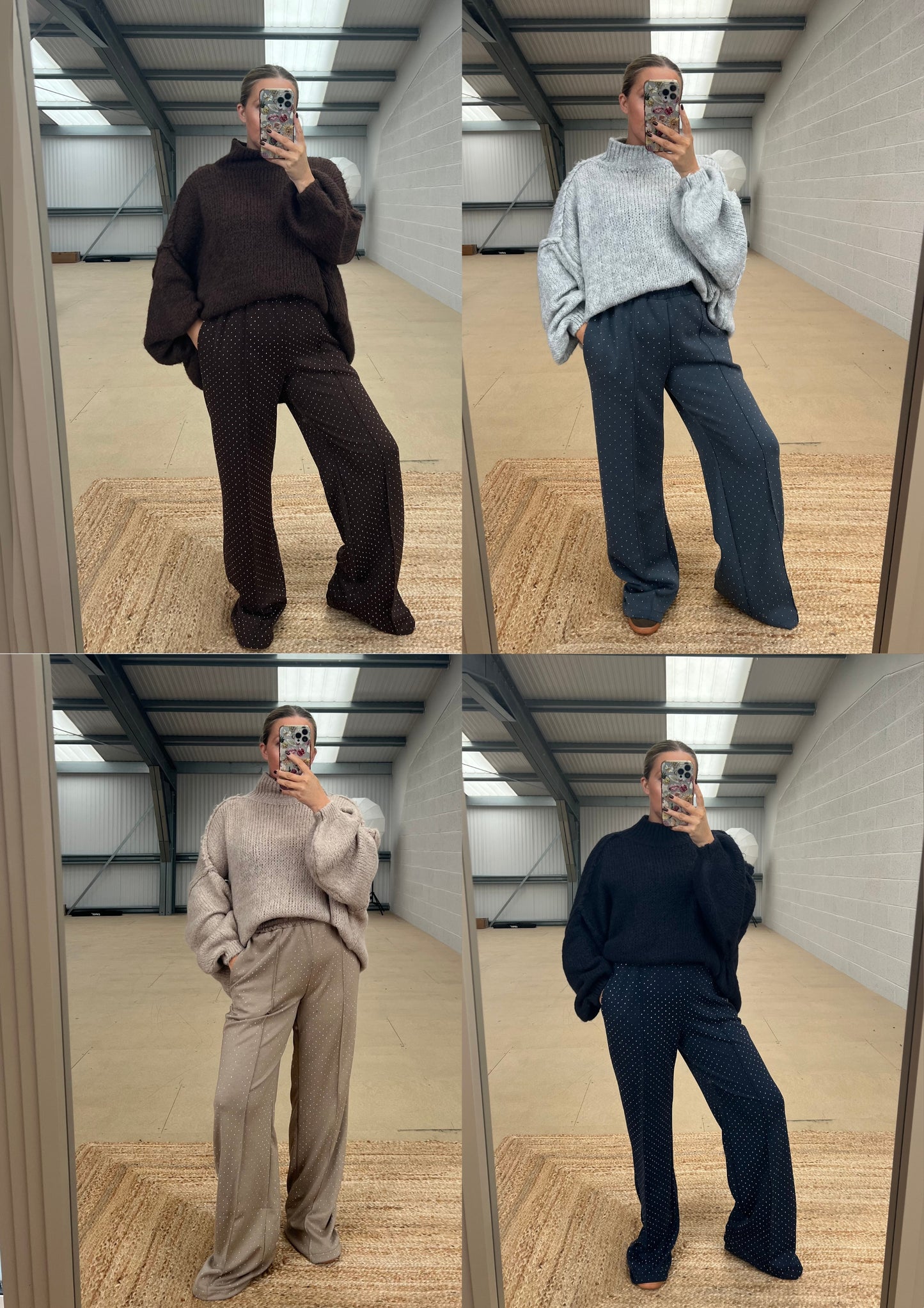 PIN TUCK STUD TROUSERS