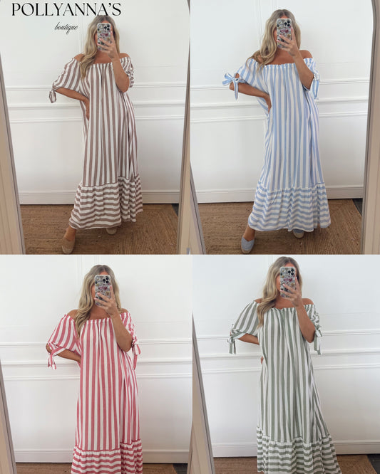 BARDOT STRIPE MAXI DRESS