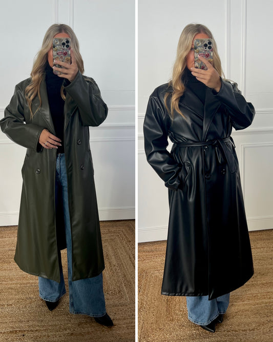 PU TRENCH COAT