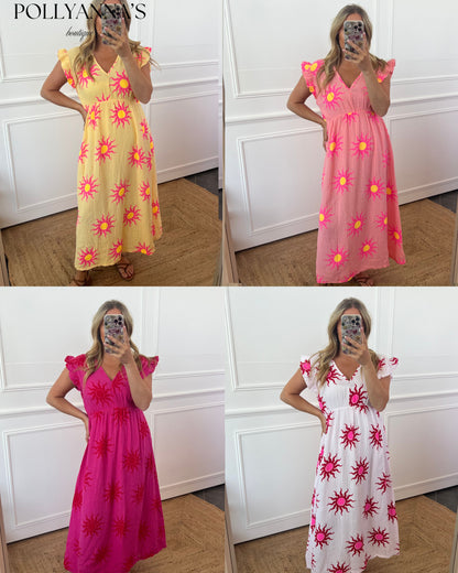 SUMMER SOLSTICE CHEESECLOTH DRESS FRILL SLEEVES