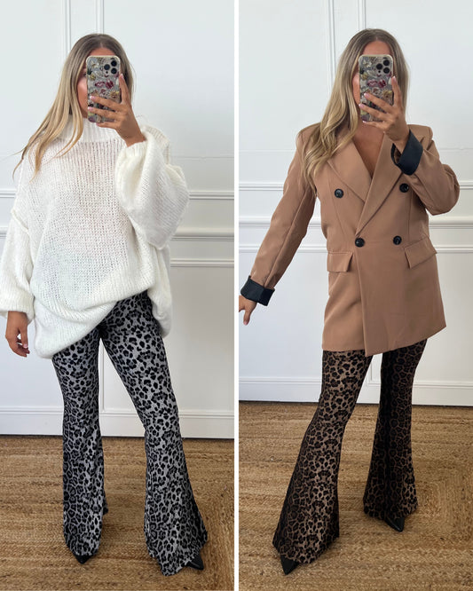 LEOPARD BELL BOTTOM STRETCHY LEGGING