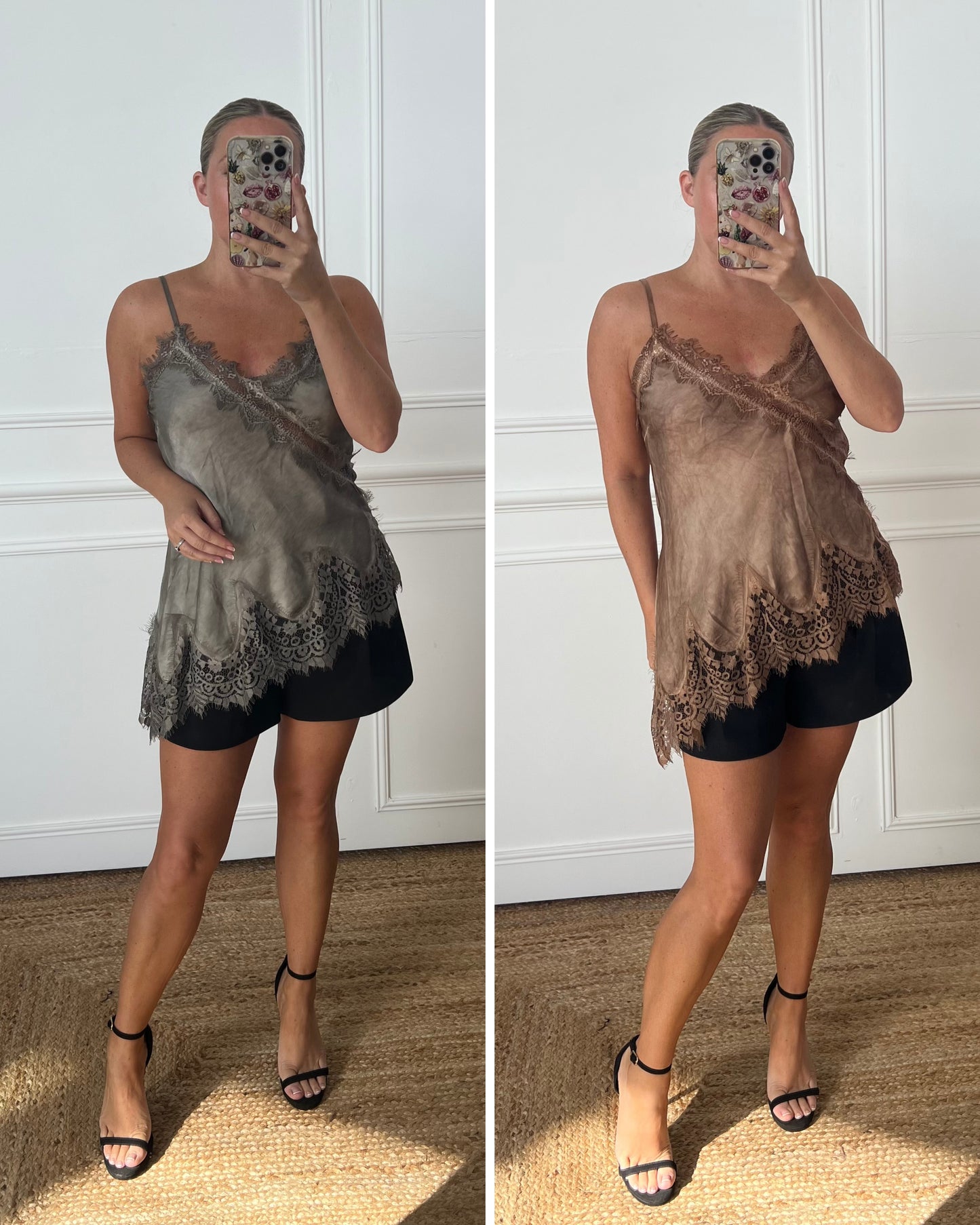 SATIN LACE CAMISOLE TOP