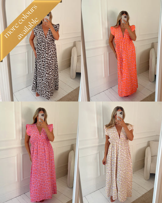 CHEESECLOTH LEOPARD PRINT DRESS