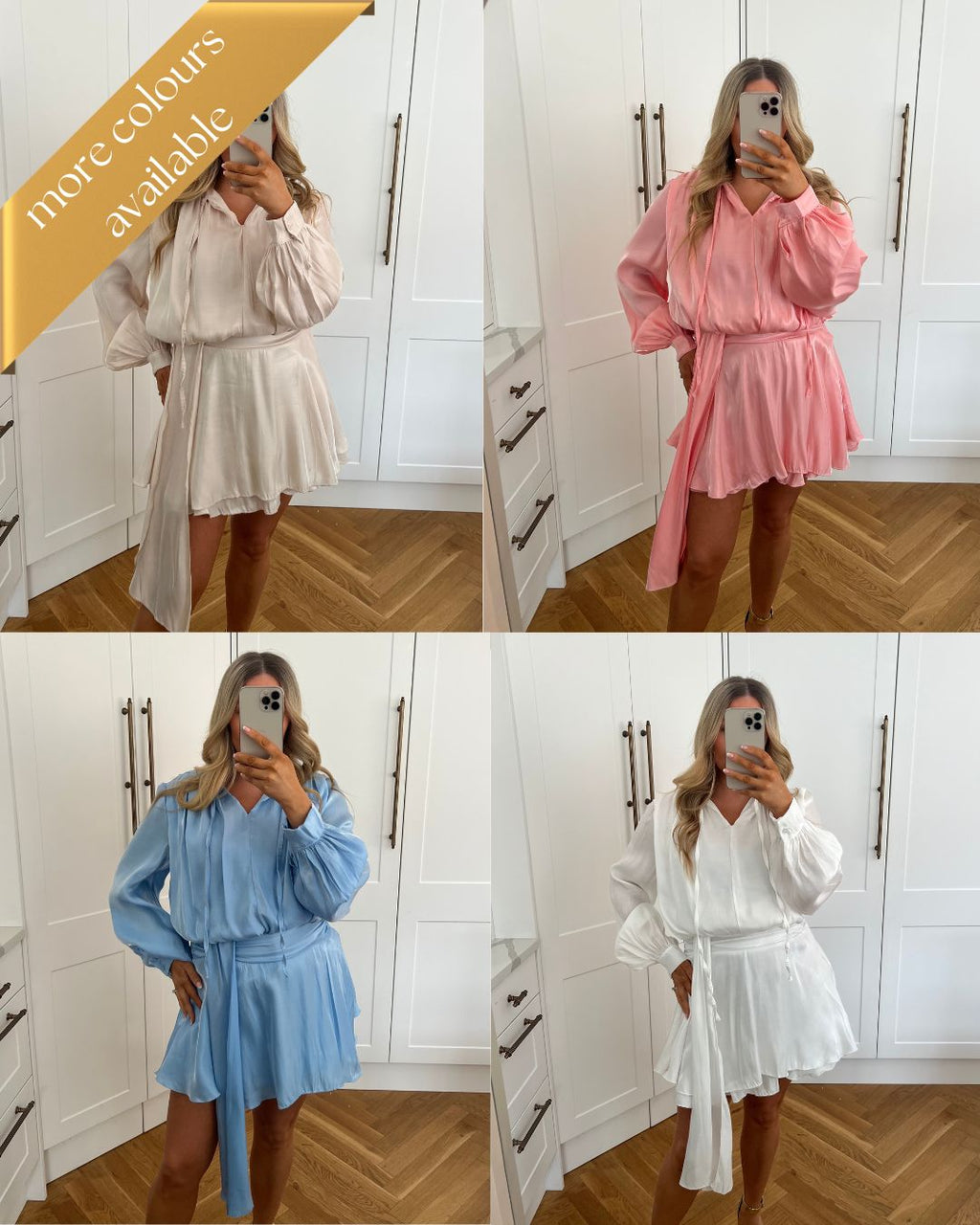 HIGH SHINE BELTED TUNIC DRESS