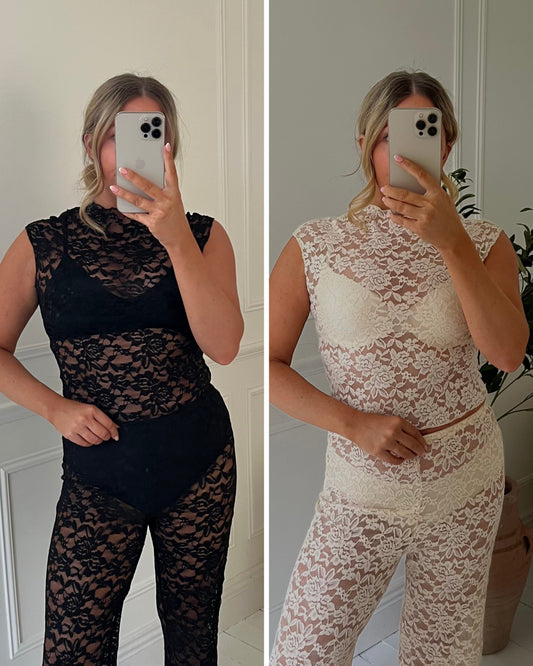 SHEER LACE FLORAL TOP