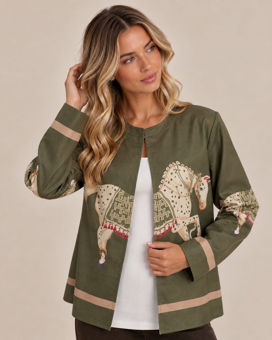 Horse Print Statement Jacket
