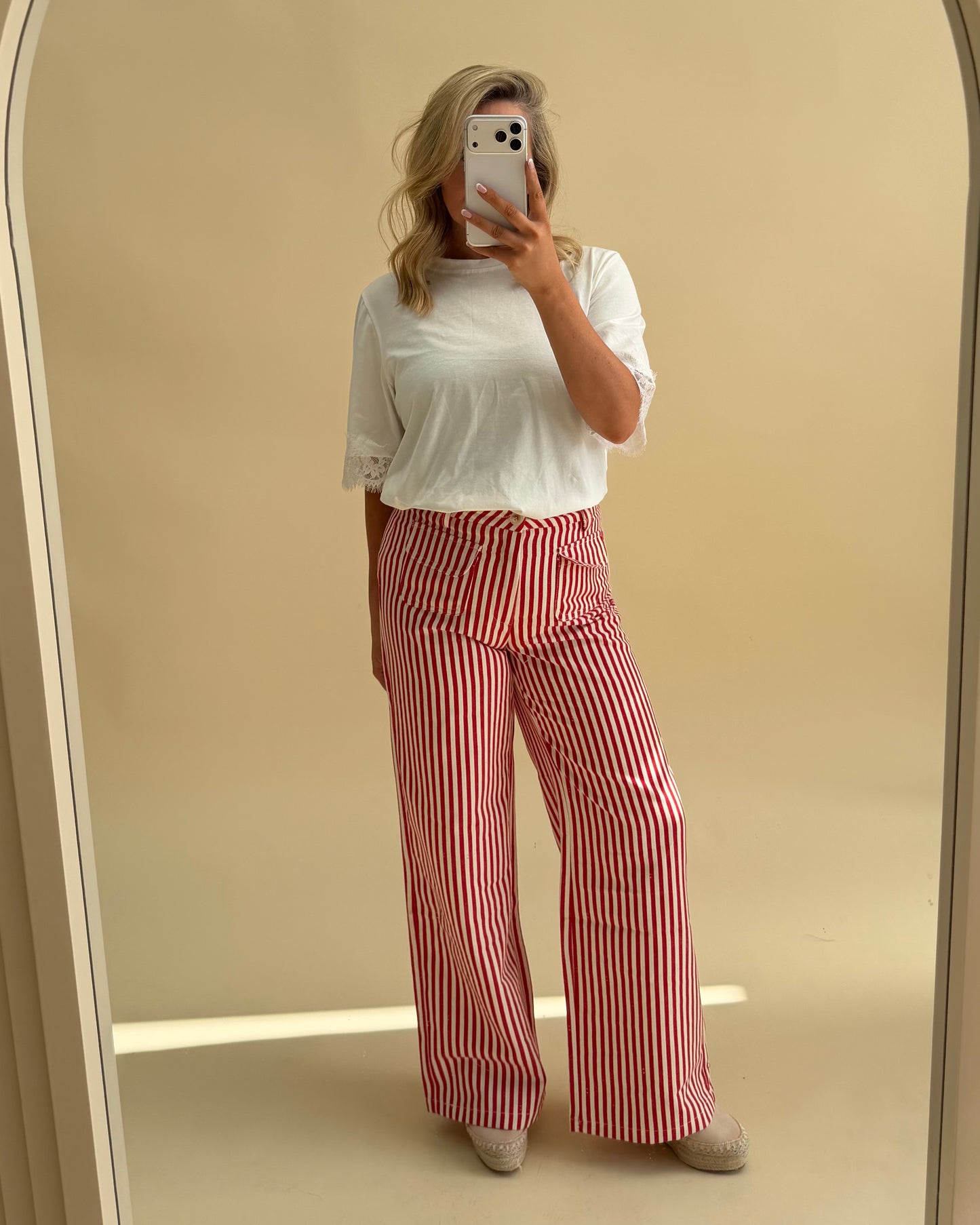STRIPE COTTON TROUSERS
